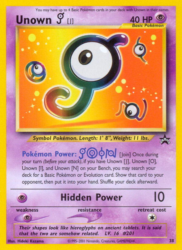 Unown [J] (Wizards Black Star Promos 38)