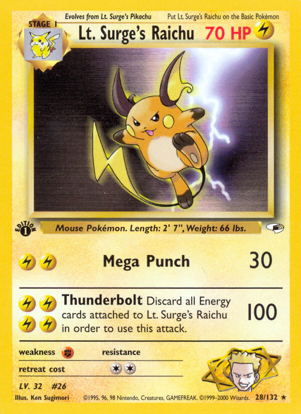 Lt. Surge's Raichu (Gym Heroes 28)