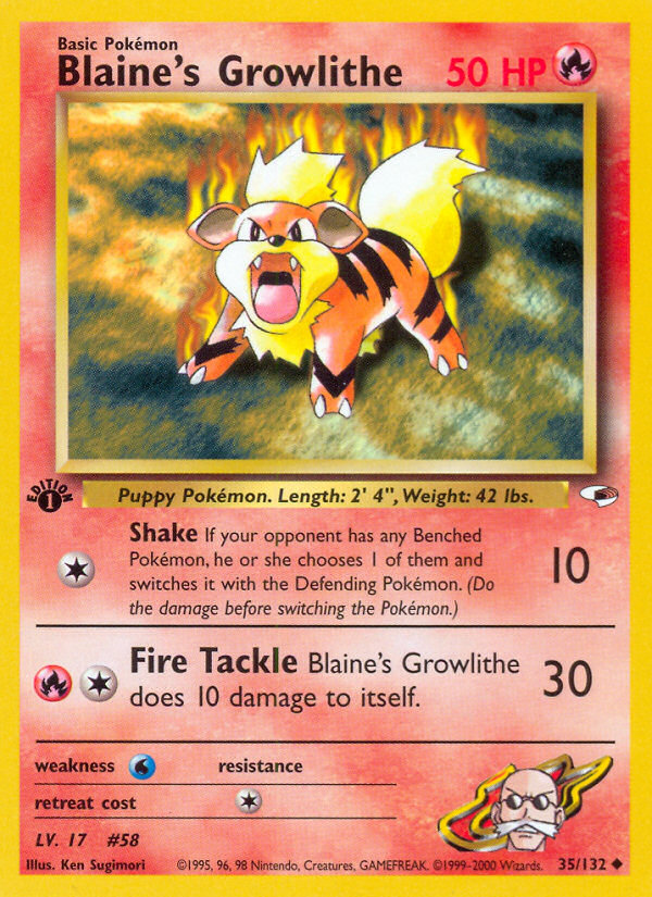Blaine's Growlithe (Gym Heroes 35)