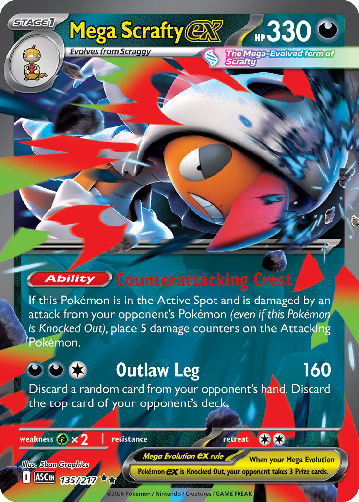 Mega Scrafty ex (Ascended Heroes 135)